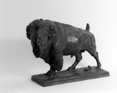 Alexander Phimister Proctor (American, 1862-1950). <em>Buffalo</em>, 1913. Bronze, 13 3/8 x 9 1/4 x 19 1/2 in., 36.4 lb. (34 x 23.5 x 49.5 cm, 16.51kg). Brooklyn Museum, Gift of George D. Pratt, 14.565. Creative Commons-BY (Photo: Brooklyn Museum, 14.565_bw.jpg)