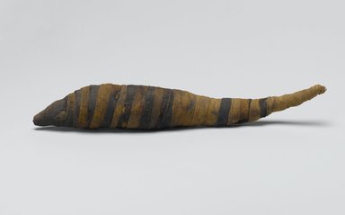  <em>Shrew Mummy</em>, 30 B.C.E. – 50 C.E. Animal remains (Crocidura flavescens, C. nana, C. olivieri, or C. religiosa), linen, 1 1/4 × 8 9/16 × 1 3/8 in. (3.2 × 21.7 × 3.5 cm). Brooklyn Museum, Gift of the Egypt Exploration Fund, 14.653. Creative Commons-BY (Photo: Brooklyn Museum, 14.653_PS2.jpg)