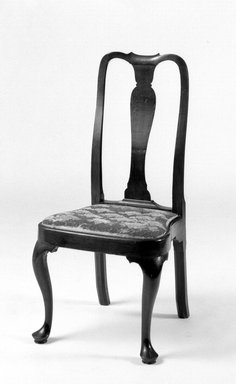  <em>Side Chair</em>, 1740–1750. Cherry, 41 x 19 1/2 x 17 in. (104.1 x 49.5 x 43.2 cm). Brooklyn Museum, Henry L. Batterman Fund, 14.710. Creative Commons-BY (Photo: Brooklyn Museum, 14.710_bw.jpg)