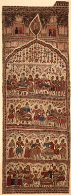  <em>Hanging, 1 of 7 Pieces</em>, ca. 1610-1620. Painted resist and mordants, dyed cotton, 108 1/4 x 37 3/4 in. (275 x 95.9 cm). Brooklyn Museum, Museum Expedition 1913-1914, Museum Collection Fund, 14.719.2 (Photo: Brooklyn Museum, 14.719.2_SL1.jpg)