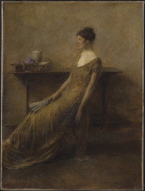 Thomas Wilmer Dewing (American, 1851-1938). <em>Lady in Gold</em>, ca. 1912. Oil on canvas, 24 × 18 1/16 in. (60.9 × 45.8 cm). Brooklyn Museum, Contemporary Picture Purchase Fund, 15.322 (Photo: Brooklyn Museum, 15.322_SL1.jpg)