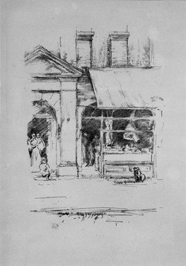 James Abbott McNeill Whistler (American, 1834-1903). <em>The Butcher's Dog</em>, 1896. Lithograph on paper, Sheet: 11 13/16 x 7 3/8 in. (30 x 18.7 cm). Brooklyn Museum, Gift of the Rembrandt Club, 15.421 (Photo: Brooklyn Museum, 15.421_bw_SL1.jpg)