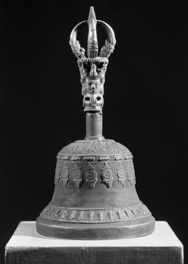  <em>Ritual Bell (Drilbu)</em>, 19th century. Metal, 7 11/16 x 3 3/4 in. (19.5 x 9.6 cm). Brooklyn Museum, Brooklyn Museum Collection, 15.46. Creative Commons-BY (Photo: Brooklyn Museum, 15.46_acetate_bw.jpg)