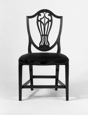  <em>Six Side Chairs</em>, 19th century. Mahogany, 36 x 21 3/4 x 16 1/2 in. (91.4 x 55.2 x 41.9 cm). Brooklyn Museum, Gift of George D. Pratt, 15.51.1-.6. Creative Commons-BY (Photo: Brooklyn Museum, 15.51.4_bw.jpg)