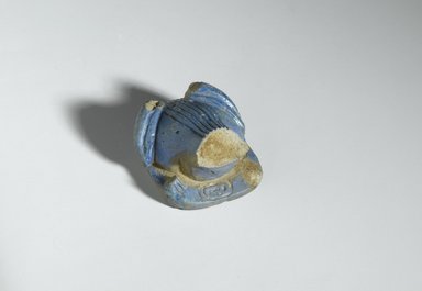  <em>Small Frog</em>. Faience, 7/8 × 1 7/16 × 1 7/16 in. (2.2 × 3.6 × 3.7 cm). Brooklyn Museum, Gift of Evangeline Wilbour Blashfield, Theodora Wilbour, and Victor Wilbour honoring the wishes of their mother, Charlotte Beebe Wilbour, as a memorial to their father, Charles Edwin Wilbour, 16.100. Creative Commons-BY (Photo: Brooklyn Museum, 16.100_front_PS2.jpg)