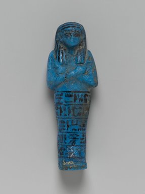  <em>Shabty of the Princess Nesi-Khonsu</em>, ca. 1075–945 B.C.E. Faience, 6 1/2 x 2 3/8 x 1 1/2 in. (16.5 x 6 x 3.8 cm). Brooklyn Museum, Gift of Evangeline Wilbour Blashfield, Theodora Wilbour, and Victor Wilbour honoring the wishes of their mother, Charlotte Beebe Wilbour, as a memorial to their father, Charles Edwin Wilbour, 16.185. Creative Commons-BY (Photo: Brooklyn Museum, 16.185_front_PS2.jpg)