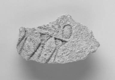  <em>Fragment of Sunk Relief</em>, ca. 1352–1336 B.C.E., or slightly later. Limestone, 2 1/2 x 3 3/4 in. (6.3 x 9.6 cm). Brooklyn Museum, Gift of Evangeline Wilbour Blashfield, Theodora Wilbour, and Victor Wilbour honoring the wishes of their mother, Charlotte Beebe Wilbour, as a memorial to their father, Charles Edwin Wilbour, 16.40. Creative Commons-BY (Photo: Brooklyn Museum, 16.40_bw_IMLS.jpg)