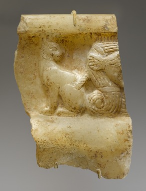  <em>Part of a Bowl Inscribed for Amunhotep III and His Chief Queen, Tiye</em>, ca. 1390–1352 B.C.E. Egyptian alabaster (calcite), traces of gilding, 3 7/8 x 2 9/16 in. (9.9 x 6.5 cm). Brooklyn Museum, Gift of Evangeline Wilbour Blashfield, Theodora Wilbour, and Victor Wilbour honoring the wishes of their mother, Charlotte Beebe Wilbour, as a memorial to their father, Charles Edwin Wilbour, 16.41. Creative Commons-BY (Photo: Brooklyn Museum, 16.41_PS9.jpg)