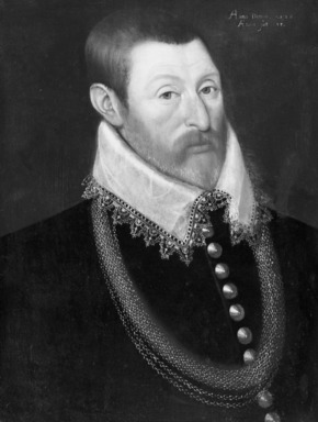 Flemish. <em>Portrait of an English Gentleman</em>, 1596. Oil on panel, 20 1/2 × 15 3/4 in. (52.1 × 40 cm). Brooklyn Museum, Gift of A. Augustus Healy, 16.442 (Photo: Brooklyn Museum, 16.442_acetate_bw.jpg)
