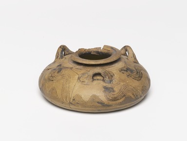 Mycenaean. <em>Alabastron</em>, ca. 1475–1400 B.C.E. Clay, slip, 1 3/4 x Diam. 4 1/4 in. (4.4 x 10.8 cm). Brooklyn Museum, Gift of Evangeline Wilbour Blashfield, Theodora Wilbour, and Victor Wilbour honoring the wishes of their mother, Charlotte Beebe Wilbour, as a memorial to their father, Charles Edwin Wilbour, 16.44. Creative Commons-BY (Photo: , 16.44_PS11.jpg)