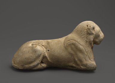  <em>Recumbent Lion</em>, 5th century B.C.E. or later. Plaster, 5 1/8 x 9 7/16 in. (13 x 24 cm). Brooklyn Museum, Gift of Evangeline Wilbour Blashfield, Theodora Wilbour, and Victor Wilbour honoring the wishes of their mother, Charlotte Beebe Wilbour, as a memorial to their father, Charles Edwin Wilbour, 16.53. Creative Commons-BY (Photo: Brooklyn Museum, 16.53_PS9.jpg)