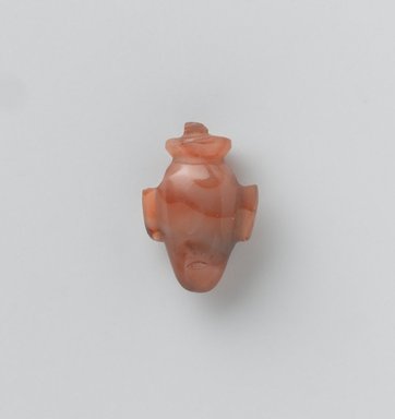  <em>Heart Amulet</em>, 664–343 B.C.E. Carnelian, 9/16 x 3/8 x 7/8 in. (1.5 x 0.9 x 2.2 cm). Brooklyn Museum, Gift of Evangeline Wilbour Blashfield, Theodora Wilbour, and Victor Wilbour honoring the wishes of their mother, Charlotte Beebe Wilbour, as a memorial to their father Charles Edwin Wilbour, 16.580.31. Creative Commons-BY (Photo: Brooklyn Museum, 16.580.31_front_PS2.jpg)