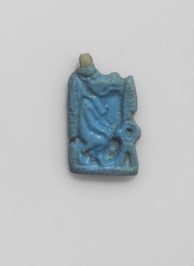  <em>Taweret Amulet</em>, ca. 1292-1075 B.C.E. Faience, 7/8 × 11/16 × 1/8 in. (2.2 × 1.8 × 0.3 cm). Brooklyn Museum, Gift of Evangeline Wilbour Blashfield, Theodora Wilbour, and Victor Wilbour honoring the wishes of their mother, Charlotte Beebe Wilbour, as a memorial to their father Charles Edwin Wilbour, 16.580.8. Creative Commons-BY (Photo: Brooklyn Museum, 16.580.8.jpg)