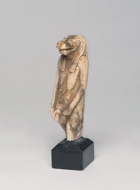  <em>Taweret Figure</em>. Limestone, 4 1/2 × 1 1/2 × 1 11/16 in. (11.4 × 3.8 × 4.3 cm). Brooklyn Museum, Gift of Evangeline Wilbour Blashfield, Theodora Wilbour, and Victor Wilbour honoring the wishes of their mother, Charlotte Beebe Wilbour, as a memorial to their father, Charles Edwin Wilbour, 16.637. Creative Commons-BY (Photo: , 16.637_threequarter_PS9.jpg)