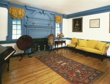  <em>Hall, The Cupola House</em>, 1758-1760., 19 1/2 x 15 1/2 ft. (5.9 x 4.7 m). Brooklyn Museum, Robert B. Woodward Memorial Fund, 18.170. Creative Commons-BY (Photo: Brooklyn Museum, 18.170_transp00265c001_yr1982_installation_parlor_IMLS_SL2.jpg)