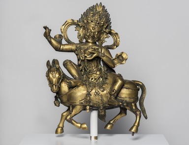  <em>Palden Lha-Mo (Sri Devi) on a Mule</em>, 19th century. Bronze, 18 × 16 × 7 in., 65 lb. (45.7 × 40.6 × 17.8 cm, 29.48kg). Brooklyn Museum, Museum Collection Fund, 18.171. Creative Commons-BY (Photo: Brooklyn Museum, 18.171_front_PS11.jpg)