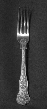 <em>Fork</em>. Silver Brooklyn Museum, Brooklyn Museum Collection, 18.65. Creative Commons-BY (Photo: Brooklyn Museum, 18.65_acetate_bw.jpg)