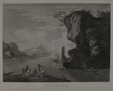 Rafaello Morghen (Italian, 1758-1833). <em>[Untitled] (Fishing in the Inlet)</em>, 1894. Etching, Sheet: 22 7/8 x 27 in. (58.1 x 68.6 cm). Brooklyn Museum, Gift of Mrs. Algernon Sydney and George H. Sullivan, 19.184.108 (Photo: Brooklyn Museum Photograph, 19.184.108_PS20.jpg)