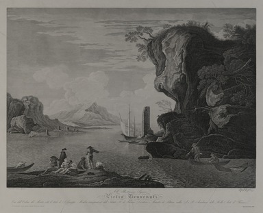 Rafaello Morghen (Italian, 1758-1833). <em>[Untitled] (Fishing in the Inlet)</em>, 1894. Etching, Sheet: 22 1/16 x 30 1/16 in. (56 x 76.4 cm). Brooklyn Museum, Gift of Mrs. Algernon Sydney Sullivan and George H. Sullivan, 19.184.85 (Photo: Brooklyn Museum Photograph, 19.184.85_PS20.jpg)