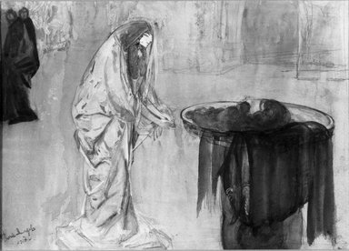 Boris Anisfeld (Russian, 1879-1973). <em>Salome</em>, 1916. Watercolor on paper, Image: 9 15/16 x 14 1/8 in. (25.2 x 35.9 cm). Brooklyn Museum, Museum Collection Fund, 19.90 (Photo: Brooklyn Museum, 19.90_acetate_bw.jpg)