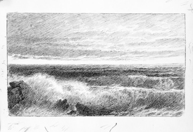 William Trost Richards (American, 1833-1905). <em>Sketchbook</em>. Pencil on paper, 4 15/16 x 8 x 9/16 in. (12.5 x 20.4 x 1.5 cm). Brooklyn Museum, Gift of Edith Ballinger Price, 75.15.9 (Photo: Brooklyn Museum, 1975.15.9_view13_bw.jpg)