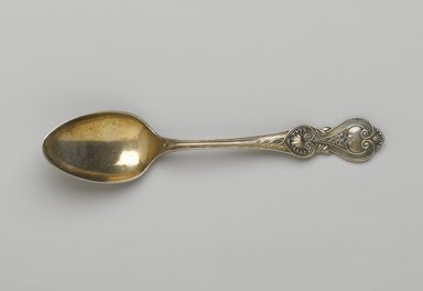 Reed & Barton (American, 1840-present). <em>Tablespoon, Shell Pattern</em>, ca. 1880. Silverplate, 6 15/16 x 1 1/2 x 1 1/8 in. Brooklyn Museum, Gift of Joseph V. Garry, 1989.106.7. Creative Commons-BY (Photo: Brooklyn Museum, 1989.106.7_PS2.jpg)