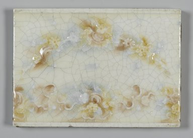 Providential Tile Works. <em>Tile</em>, ca. 1910. Earthenware, 4 1/4 x 6 x 1/2 in. (10.8 x 15.2 x 1.3 cm). Brooklyn Museum, Gift of Joseph V. Garry, 1989.19.5 (Photo: Brooklyn Museum, 1989.19.5_PS2.jpg)