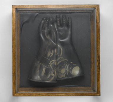 Izhar Patkin (Israeli, born 1955). <em>You Can't Escape the Body</em>, 1981-1982. Wood, glass, rubber, enamel
, Case: 19 5/16 x 20 1/4 x 7 in. (49.1 x 51.4 x 17.8 cm). Brooklyn Museum, Anonymous gift in memory of Jack Boulton, 1989.24.1. © artist or artist's estate (Photo: Brooklyn Museum, 1989.24.1_PS1.jpg)