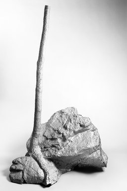 Robert Lobe (American, born 1945). <em>Harmony Ridge #26</em>, 1990. Anodized hammered aluminum, 94 x 57 x 49 1/2 in. Brooklyn Museum, Purchased with funds given by the National Endowment for the Arts Museum Purchase Plan and gift of Edward A. Bragaline, by exchange, 1990.103. © artist or artist's estate (Photo: Brooklyn Museum, 1990.103_bw.jpg)