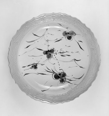 Ralph Bacerra (American, 1938-2008). <em>Charger</em>, ca. 1975. Celadon glazed with brushed decoration, Height: 3 5/16 in. - diameter: 16 1/8 in. (8.4 x 41.0 cm.). Brooklyn Museum, Modernism Benefit Fund, 1990.156.2. Creative Commons-BY (Photo: Brooklyn Museum, 1990.156.2_bw.jpg)
