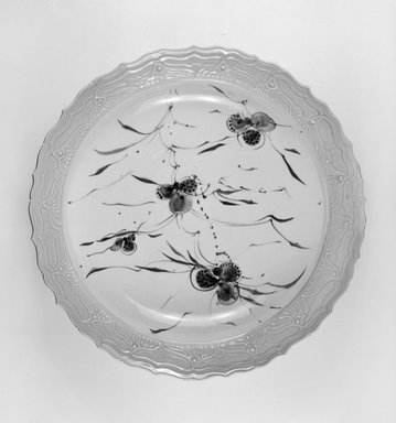 Ralph Bacerra (American, 1938–2008). <em>Charger</em>, ca. 1975. Celadon glazed with brushed decoration, Height: 3 5/16 in. - diameter: 16 1/8 in. (8.4 x 41.0 cm.). Brooklyn Museum, Modernism Benefit Fund, 1990.156.2. Creative Commons-BY (Photo: Brooklyn Museum, 1990.156.2_bw.jpg)