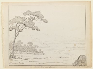 Alexander Robertson (American, born Scotland, 1772–1841). <em>Hudson River Near Hudson</em>, September 15, 1796. Ink on paper, Sheet: 8 3/4 x 11 5/8 in. (22.2 x 29.5 cm). Brooklyn Museum, Purchased with funds given by Mr. and Mrs. Leonard L. Milberg, 1990.216.1 (Photo: Brooklyn Museum, 1990.216.1_IMLS_PS3.jpg)