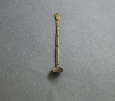Akan. <em>Spoon</em>, 19th century. Copper alloy, length: 5 1/4 in. (length: 9.0 cm. Brooklyn Museum, Gift of Shirley B. Williams, 1990.221.18. Creative Commons-BY (Photo: Brooklyn Museum, 1990.221.18_PS5.jpg)