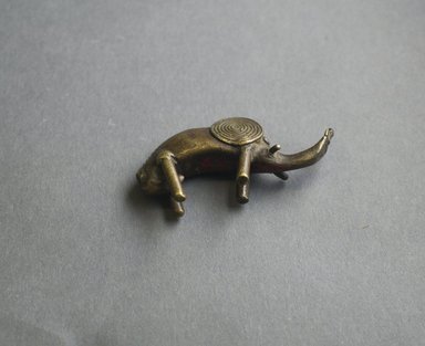 Akan. <em>Gold-weight (abrammuo): elephant</em>, 19th century. Copper alloy, length: 3 in. (length: 6.8 cm. Brooklyn Museum, Gift of Shirley B. Williams, 1990.221.59. Creative Commons-BY (Photo: Brooklyn Museum, 1990.221.59_PS5.jpg)
