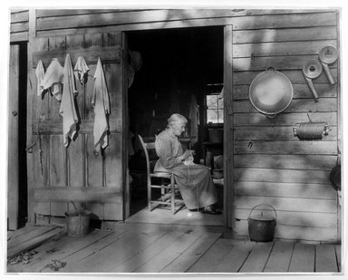 Lewis Wickes Hine (American, 1874-1940). <em>Mountain Woman in Doorway</em>, 1931. Gelatin silver photograph, image: 15 1/4 x 19 1/4 in. (38.7 x 48.9 cm). Brooklyn Museum, Gift of Naomi and Walter Rosenblum, 1990.241.1 (Photo: Brooklyn Museum, 1990.241.1_bw.jpg)