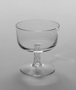 George Sakier (American, 1897–1988). <em>Glass</em>, ca. 1930s–1940s. Glass, 3 3/8 x 3 3/8 in. (8.6 x 8.6 cm). Brooklyn Museum, Gift of Mark Isaacson, Mark McDonald, Alan and Monah Gettner, and Fifty/50, 1990.83.25. Creative Commons-BY (Photo: Brooklyn Museum, 1990.83.25_bw.jpg)