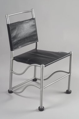 Warren McArthur (1885–1961). <em>Side Chair</em>, ca. 1935. Aluminum, leatherette, rubber, 31 3/16 x 18 1/2 x 23 1/2in. (79.2 x 47 x 59.7cm). Brooklyn Museum, Modernism Benefit Fund, 1990.95. Creative Commons-BY (Photo: Brooklyn Museum, 1990.95.jpg)