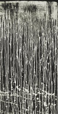 Pat Steir (American, born 1940). <em>Long Vertical Falls #3</em>, 1991. Soapground and spit bite aquatint etching on paper, sheet: 53 1/4 x 30 in. (135.3 x 76.2 cm). Brooklyn Museum, Carll H. de Silver Fund, 1991.120.3. © artist or artist's estate (Photo: Brooklyn Museum, 1991.120.3_PS2.jpg)
