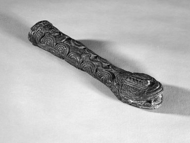 We. <em>Staff Finial</em>, 19th or 20th century. Copper alloy, 1 1/2 x 2 x 8 1/2 in. (3.8 x 5.1 x 21.6 cm). Brooklyn Museum, Gift of Edwin and Cherie Silver, 1991.174. Creative Commons-BY (Photo: Brooklyn Museum, 1991.174_bw.jpg)
