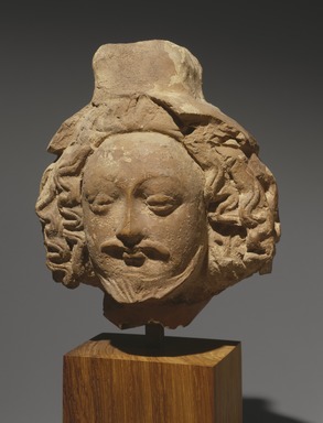  <em>Head of a Male</em>, 4th–6th century. Terracotta, 5 7/8 x 5 x 3 1/4in. (14.9 x 12.7 x 8.3cm). Brooklyn Museum, Gift of Georgia and Michael de Havenon, 1991.178.3. Creative Commons-BY (Photo: Brooklyn Museum, 1991.178.3_SL3.jpg)