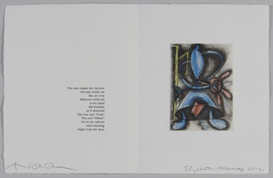 Elizabeth Murray (American, 1940–2007). <em>Page from Her Story</em>, 1988–1990. Etching on photo offset lithograph on paper, sheet: 11 3/8 x 17 3/4 in. (28.9 x 45.1 cm). Brooklyn Museum, A. Augustus Healy Fund, 1991.21.10. © artist or artist's estate (Photo: Brooklyn Museum, 1991.21.10_PS20.jpg)