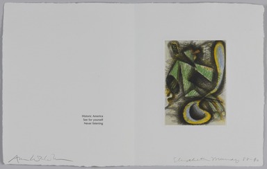 Elizabeth Murray (American, 1940-2007). <em>Page from Her Story</em>, 1988-1990. Etching on photo offset lithograph on paper, sheet: 11 3/8 x 17 3/4 in. (28.9 x 45.1 cm). Brooklyn Museum, A. Augustus Healy Fund, 1991.21.11. © artist or artist's estate (Photo: Brooklyn Museum, 1991.21.11_PS20.jpg)