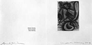 Elizabeth Murray (American, 1940-2007). <em>Page from Her Story</em>, 1988-1990. Etching on photo offset lithograph on paper, sheet: 11 3/8 x 17 3/4 in. (28.9 x 45.1 cm). Brooklyn Museum, A. Augustus Healy Fund, 1991.21.11. © artist or artist's estate (Photo: Brooklyn Museum, 1991.21.11_bw.jpg)