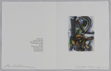 Elizabeth Murray (American, 1940-2007). <em>Page from Her Story</em>, 1988-1990. Etching on photo offset lithograph on paper, sheet: 11 3/8 x 17 3/4 in. (28.9 x 45.1 cm). Brooklyn Museum, A. Augustus Healy Fund, 1991.21.13. © artist or artist's estate (Photo: Brooklyn Museum, 1991.21.13_PS20.jpg)