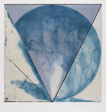 Shoichi Ida (Japanese, 1941-2006). <em>Descended Triangle No. 2</em>, 1987. Color spit bite aquatints with soft ground etching and drypoint on gampi paper chine collé, sheet: 26 x 22 5/8 in. Brooklyn Museum, Gift of Nancy Genn, 1991.215.5. © artist or artist's estate (Photo: Brooklyn Museum, 1991.215.5_IMLS_PS4.jpg)