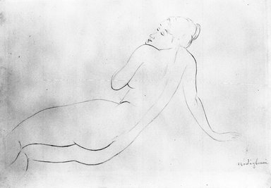 Amedeo Modigliani (Italian, 1884-1920). <em>Untitled</em>, n.d. Pencil on wove paper, 9 1/8 x 13 1/8 in. (23.2 x 33.3 cm). Brooklyn Museum, Gift of Mr. and Mrs. Martin E. Segal, 1991.218 (Photo: Brooklyn Museum, 1991.218_bw.jpg)