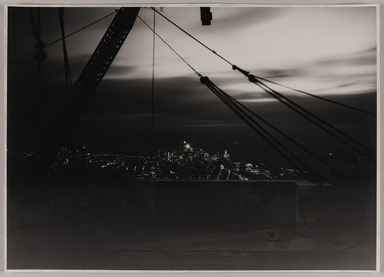 Lewis Wickes Hine (American, 1874–1940). <em>New York from the Empire State Building at Night</em>, 1931. Gelatin silver print, image: 13 3/4 x 19 1/8 in. (34.9 x 48.6 cm). Brooklyn Museum, Gift of Drs. Naomi and Walter Rosenblum, 1991.220.1 (Photo: Brooklyn Museum, 1991.220.1_PS20.jpg)