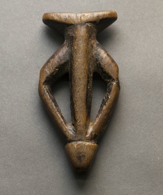 Possibly Mossi. <em>Whistle</em>, late 19th-early 20th century. Wood, metal, oil, 4 1/4 x 2 x 5/8 in. (10.8 x 5.1 x 1.6 cm). Brooklyn Museum, Gift of Eileen and Michael Cohen, 1991.227.12. Creative Commons-BY (Photo: Brooklyn Museum, 1991.227.12_front_PS10.jpg)