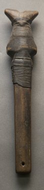 Possibly Mossi. <em>Whistle</em>, late 19th-early 20th century. Wood, leather, 9 1/8 x 1 3/4 x 1 1/8 in. (23.2 x 4.4 x 2.9 cm). Brooklyn Museum, Gift of Eileen and Michael Cohen, 1991.227.16. Creative Commons-BY (Photo: Brooklyn Museum, 1991.227.16_front_PS10.jpg)