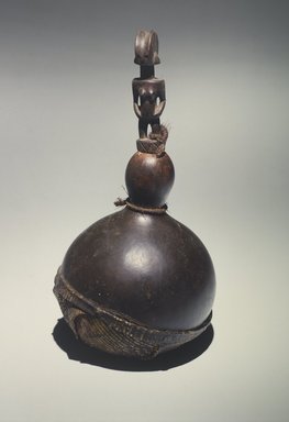 Zaramo. <em>Container</em>, early 20th century. Gourd, wood, snakeskin, fiber, metal, height: 10 1/8 in. (25.7cm). Brooklyn Museum, Gift of Drs. John I. and Nicole Dintenfass, 1991.228.2. Creative Commons-BY (Photo: Brooklyn Museum, 1991.228.2.jpg)